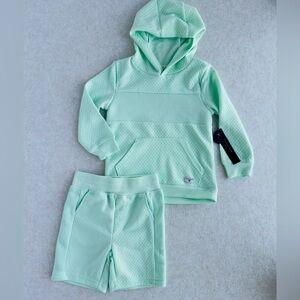 Tahari Boy Toddler Boys 3T Mint Fleece Hoodie & Shorts Outfit 2-Piece NWT NEW